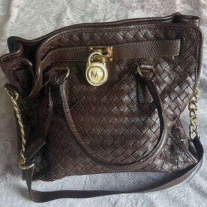 Michael Kors woven leather handbag